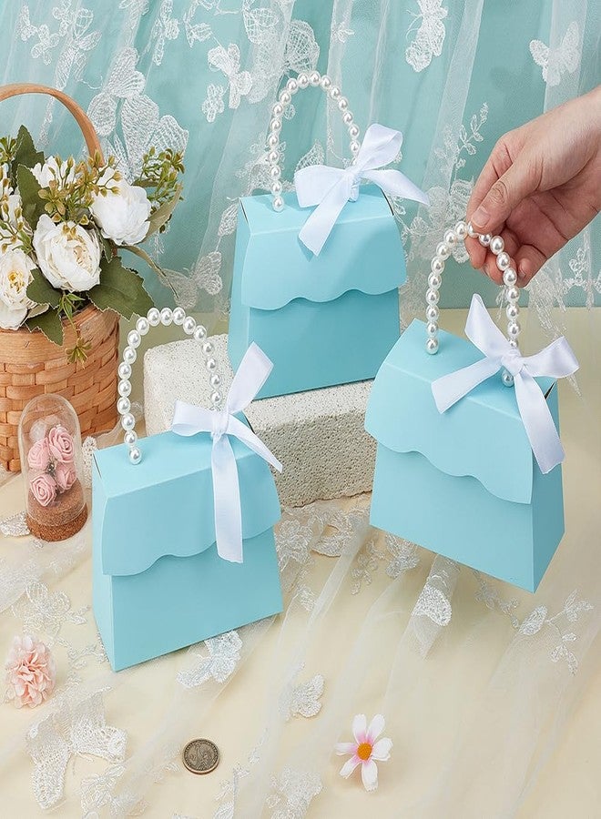 بينيكريت مجموعة بينيكريت المكونة من 16 صندوق هدايا زفاف باللون الأزرق السماوي الفاتح، علب هدايا مزخرفة بأبعاد 5.4 × 4.2 × 2.4 بوصة، مزودة بمقابض لؤلؤية وشرائط وملصقات، مثالية لأعياد الميلاد وحفلات توزيع الهدايا. - Image 3